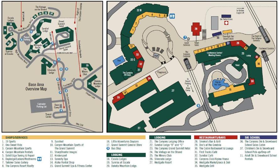 Park City Escala Lodges Vacation Rental - Village Map